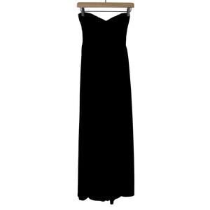 Amanda Uprichard Black Strapless Silk Midi Dress Small Cocktail Party Revolve